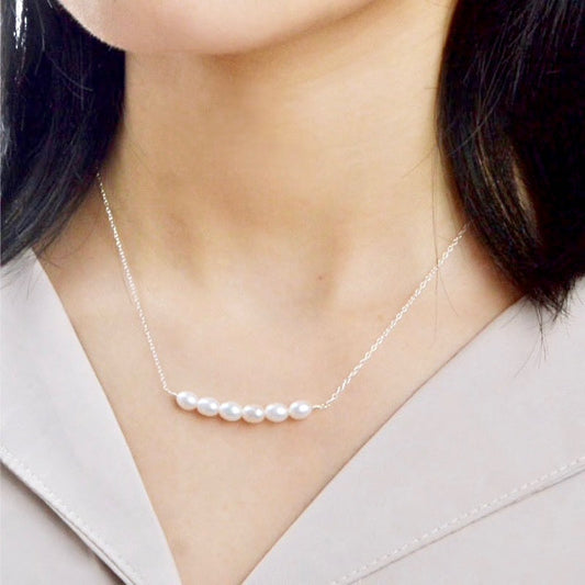 "Kalina" - Freshwater Pearl Bridal Necklace, Bridesmaids Gift