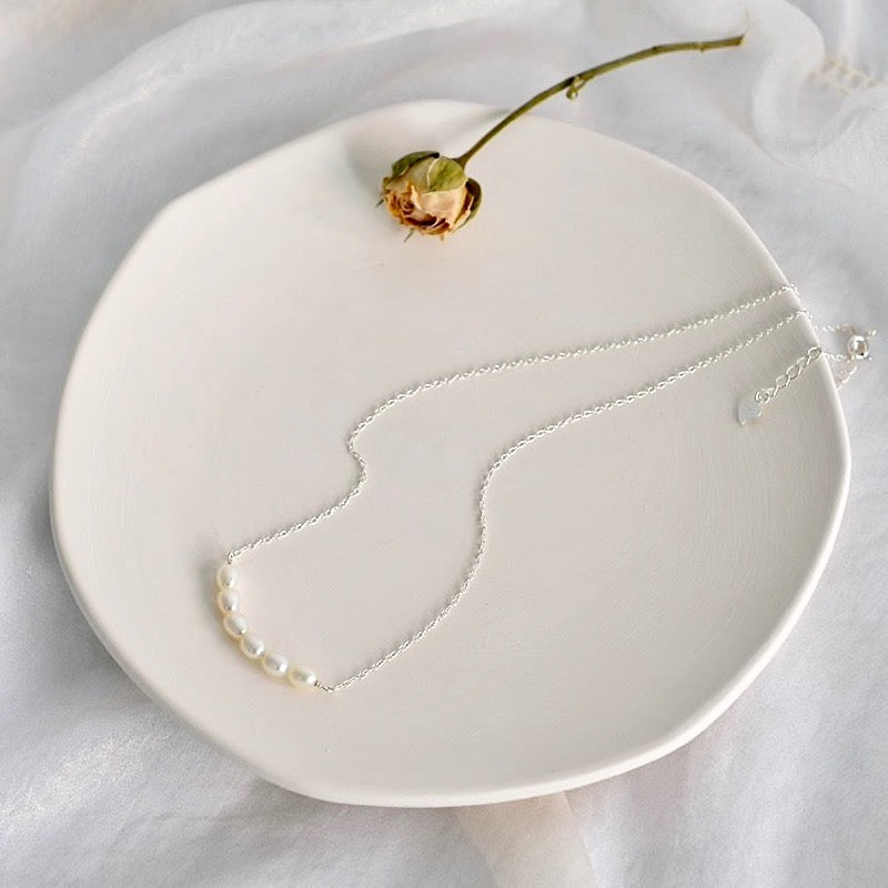 "Kalina" - Freshwater Pearl Bridal Necklace, Bridesmaids Gift