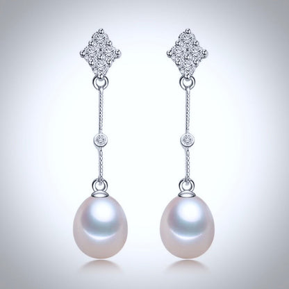 Anka - Freshwater Pearl and Sterling Silver Bridal Earrings