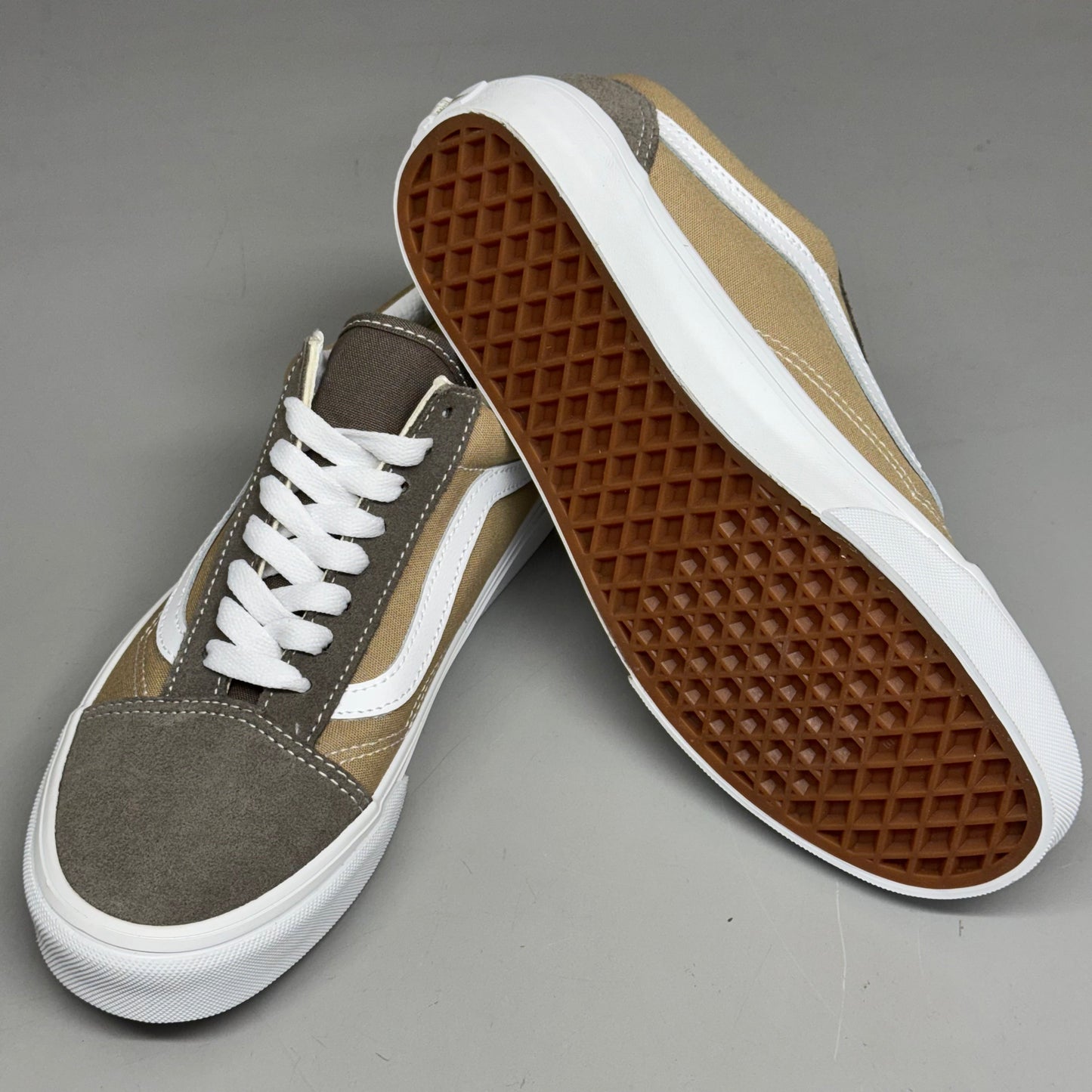 VANS Old Skool Shoe Sz Women's 7.0 Canvas/Suede Block Brown VN000CT8BRO