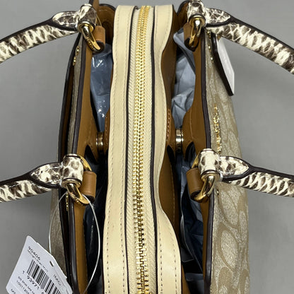 COACH Mini Lille Light Khaki Multi Carryall in Signature Canvas 90406 (New)