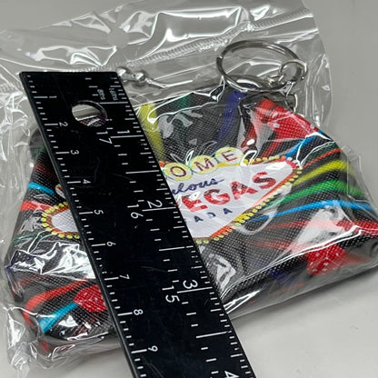 LAS VEGAS 3-PACK! Welcome to Fabulous Las Vegas Coin Purse Souvenirs 4" x 4" Black
