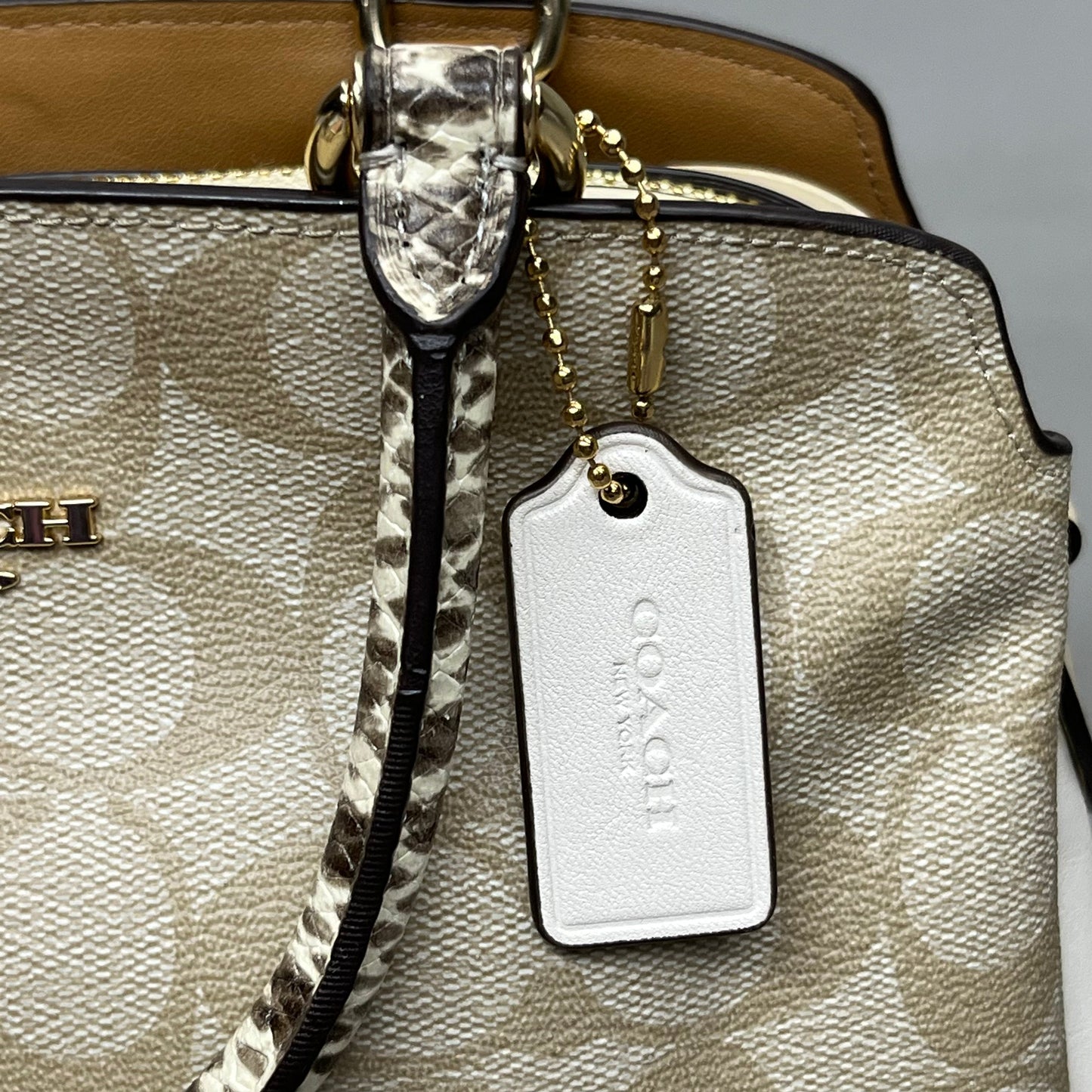 COACH Mini Lille Light Khaki Multi Carryall in Signature Canvas 90406 (New)