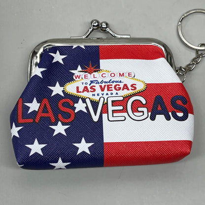 LAS VEGAS 3-PACK! Welcome to Fabulous Las Vegas Coin Purse Souvenirs 4" x 4" Flag