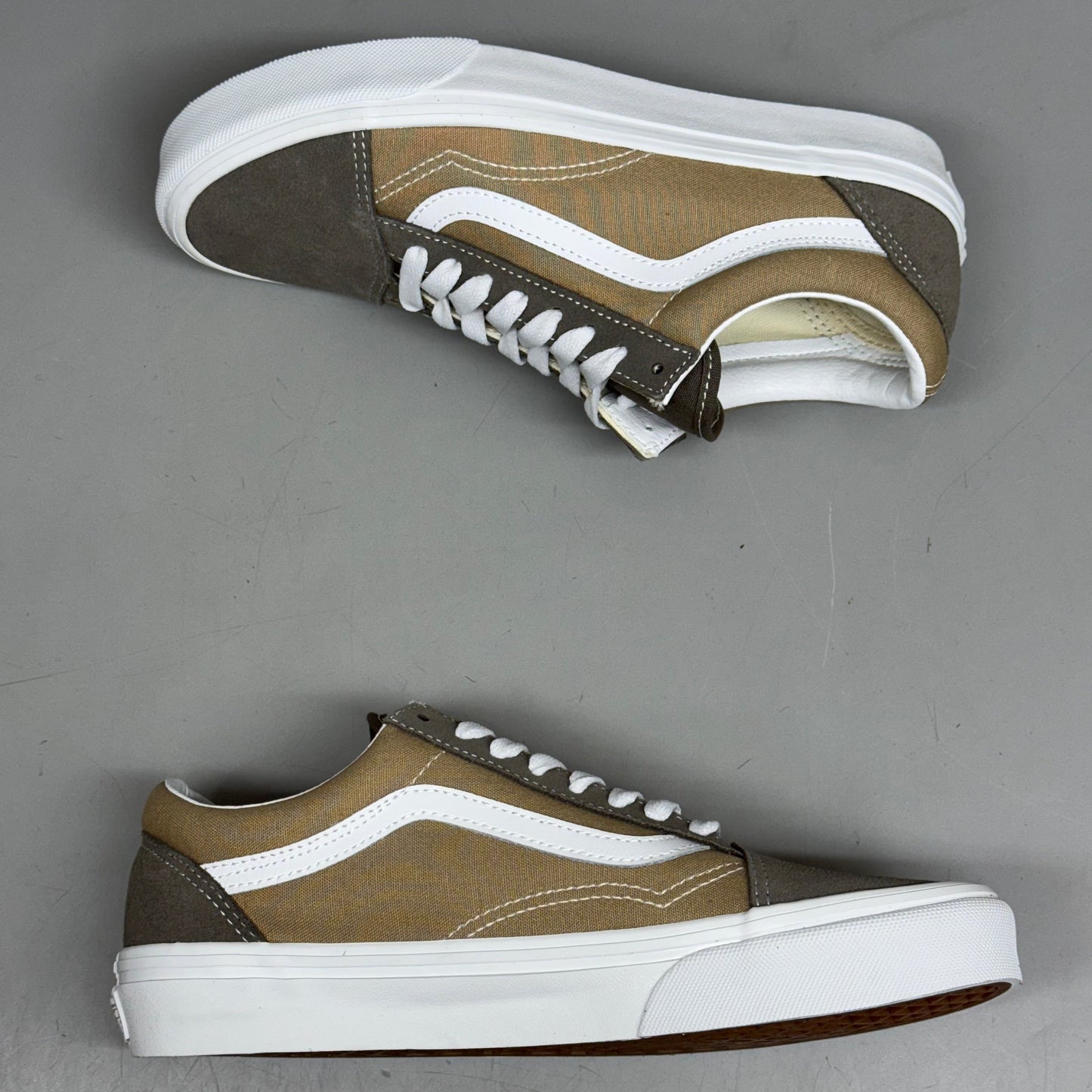 VANS Old Skool Shoe Sz Women's 8.5 Canvas/Suede Block Brown VN000CT8BRO