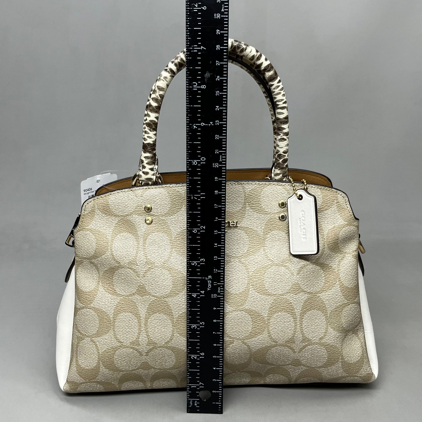 COACH Mini Lille Light Khaki Multi Carryall in Signature Canvas 90406 (New)