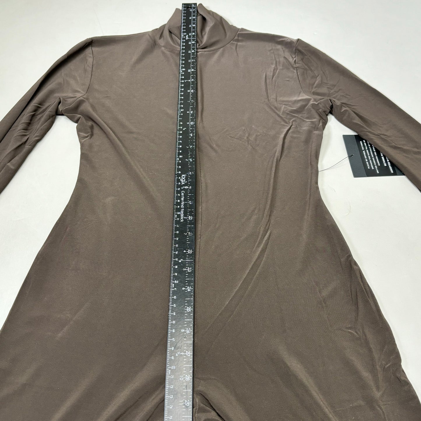 NORMA KAMALI Slim Fit Turtleneck Catsuit w/ Footsie Women's Sz M/38 Chocolate