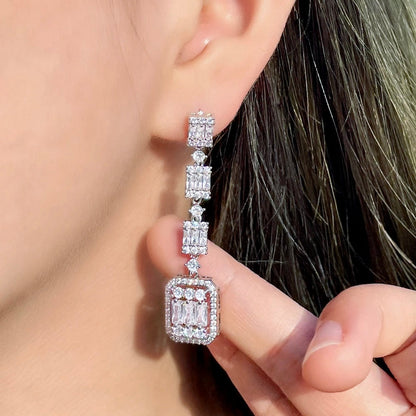 Terrani - Geometric Cubic Zirconia Bridal Earrings