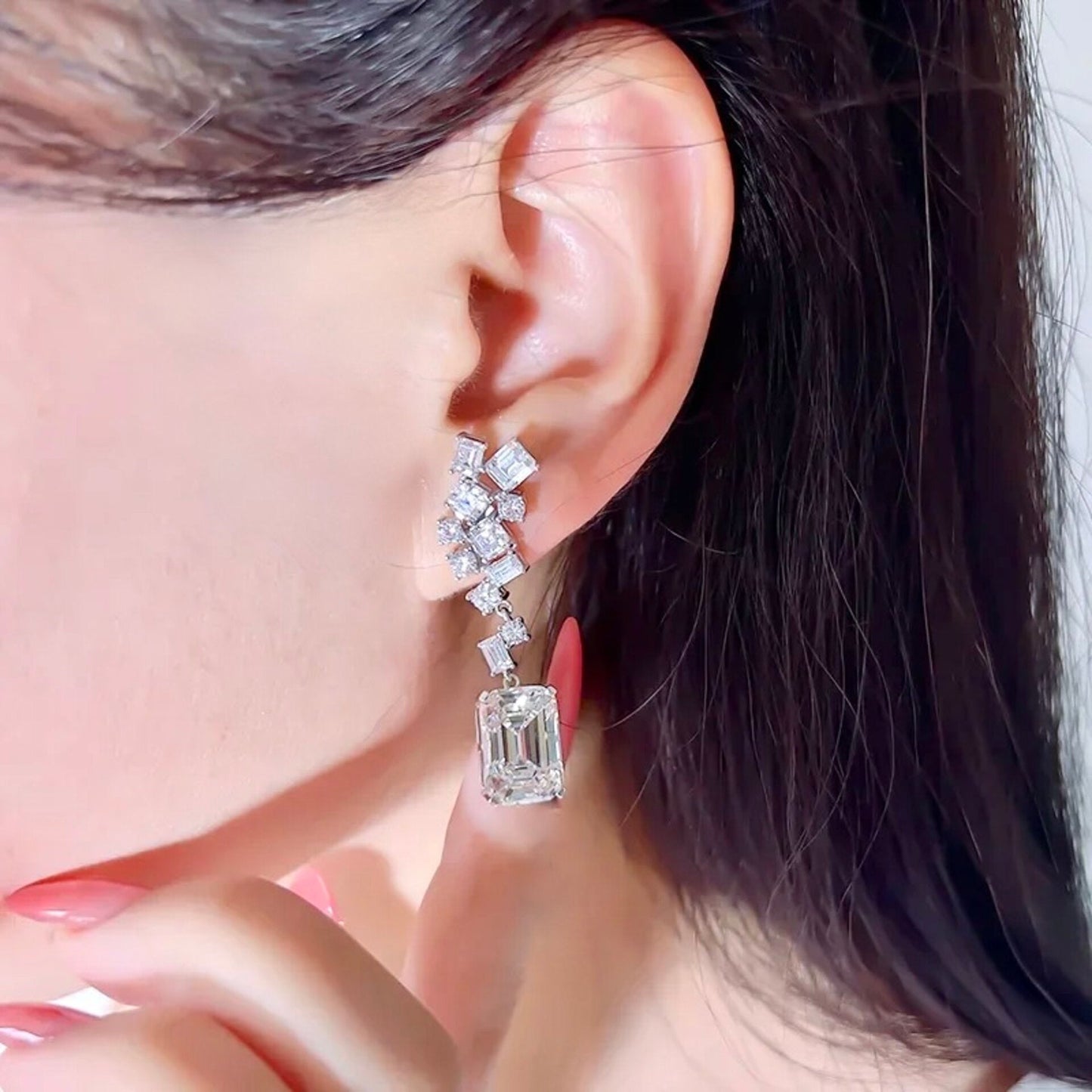 Sarissa - Cubic Zirconia Bridal Earrings - Available in Silver and Rose Gold