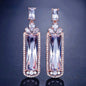 "Corinne" - Geometric Cubic Zirconia Bridal Earrings - Available in Silver, Rose Gold and Yellow Gold