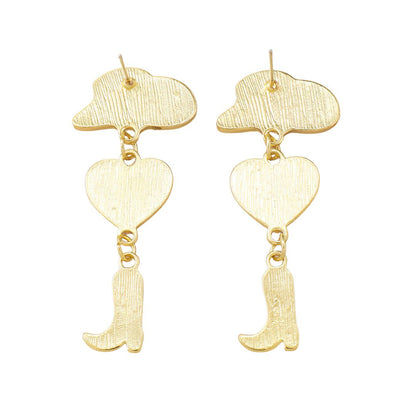 Glamour Cowgirl Boot and Hat Dangle Earrings