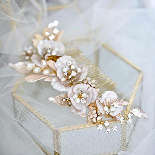 Loralyn - Bohemian Gold Bridal Hair Comb