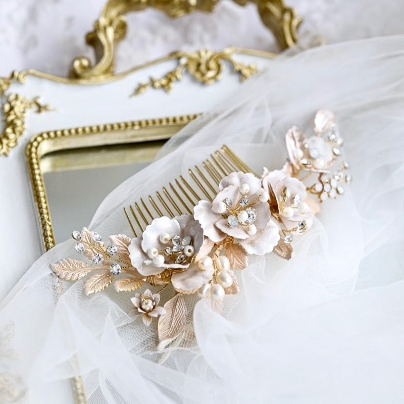 Loralyn - Bohemian Gold Bridal Hair Comb