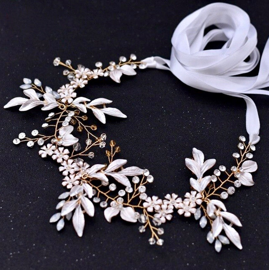Ivy - Bohemian Opal Bridal Belt/Sash- Available in Gold and Silver