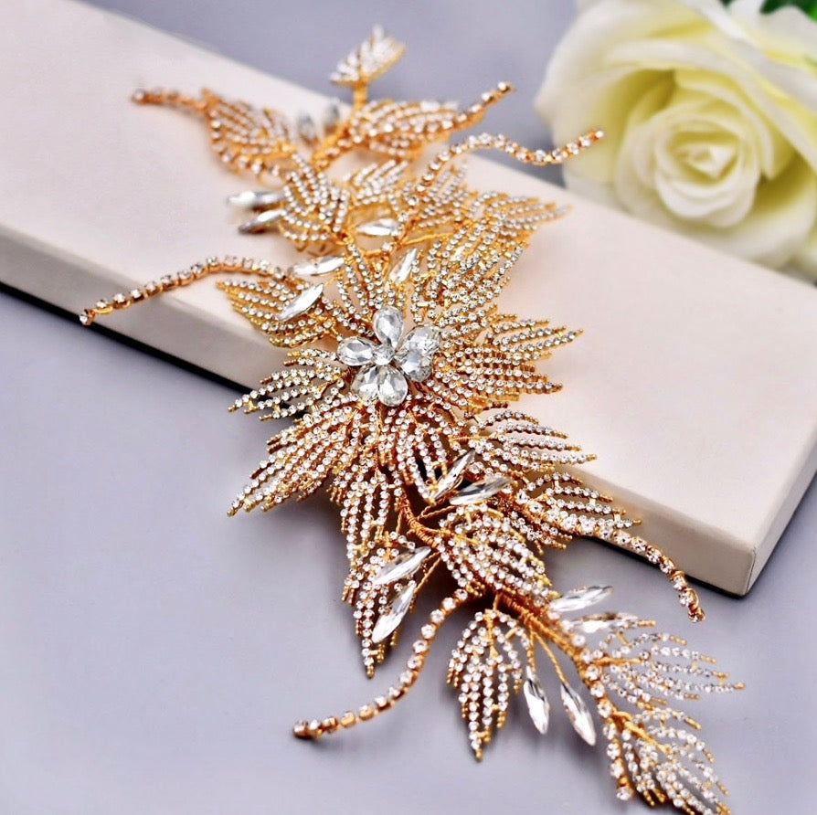 Eldorado - Gold Crystal Bridal Hair Accessory