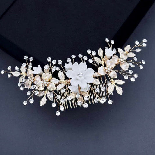 Rosie - Gold Bridal Hair Comb