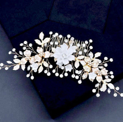 Rosie - Gold Bridal Hair Comb
