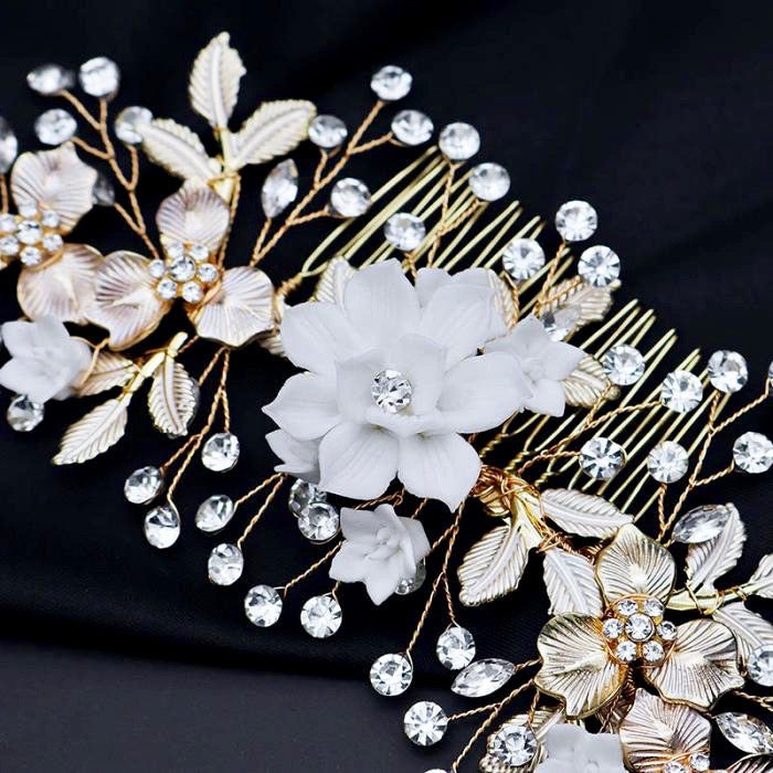 Rosie - Gold Bridal Hair Comb