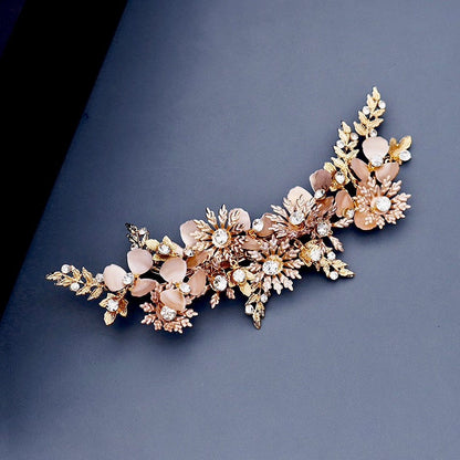 Selima - Gold Crystal Bridal Hair Clip