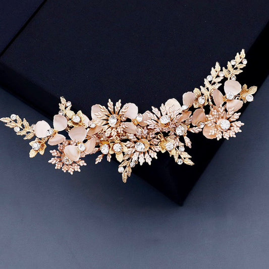 Selima - Gold Crystal Bridal Hair Clip