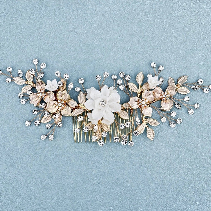 Rosie - Gold Bridal Hair Comb