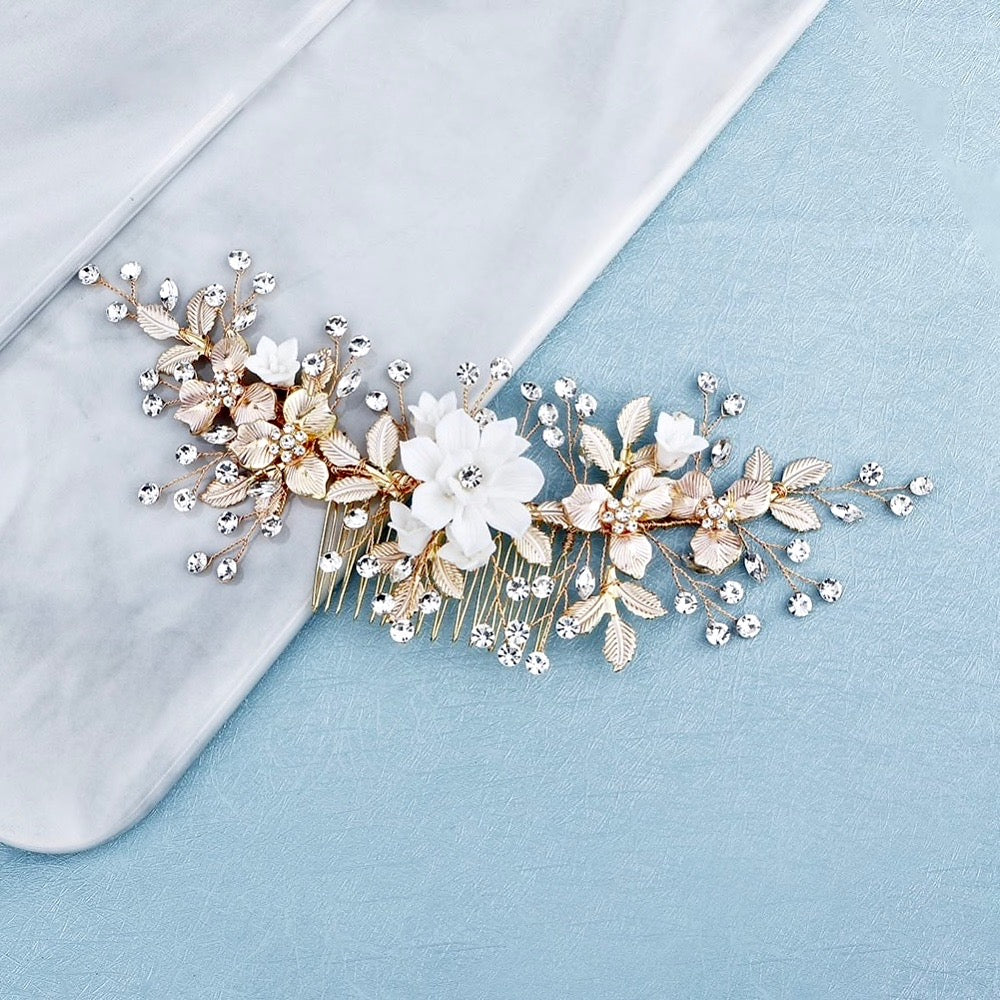 Rosie - Gold Bridal Hair Comb