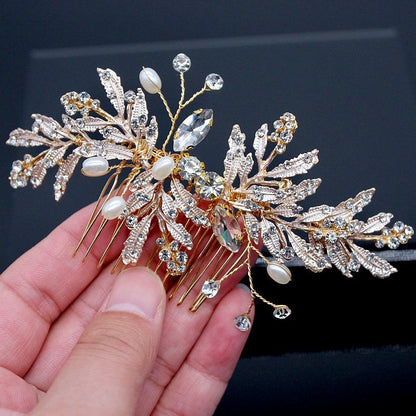 "Daphne" - Pearl and Crystal Bridal Hair Comb - Available in Gold and Silver