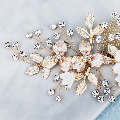 Rosie - Gold Bridal Hair Comb