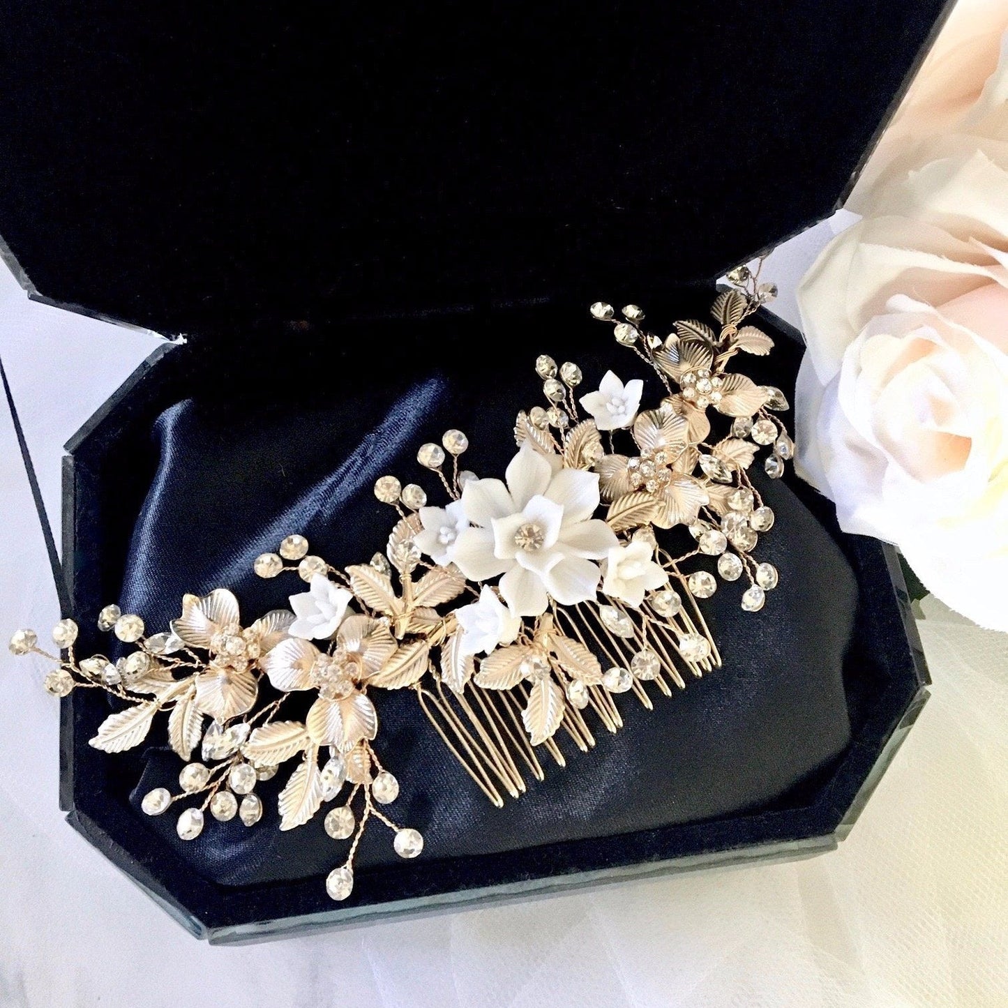 Rosie - Gold Bridal Hair Comb