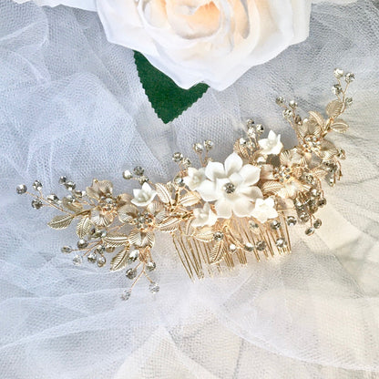 Rosie - Gold Bridal Hair Comb