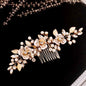 Janet - Gold Pearl Bridal Hair Comb