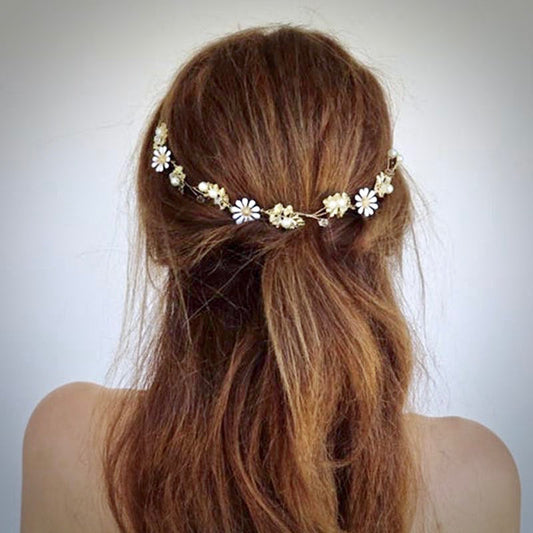 "Jaclyn" - Gold Pearl and Crystal Bridal Headband