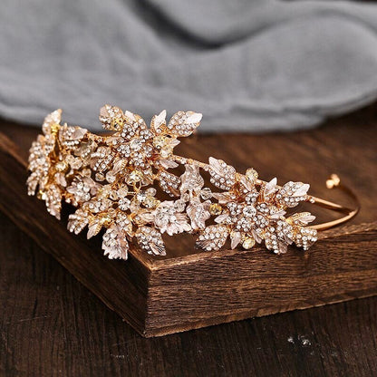 Sybil - Gold Crystal Bridal Headdress