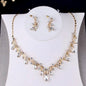 "Iolanda" - Gold Bridal 3-Piece Jewelry Set With Tiara