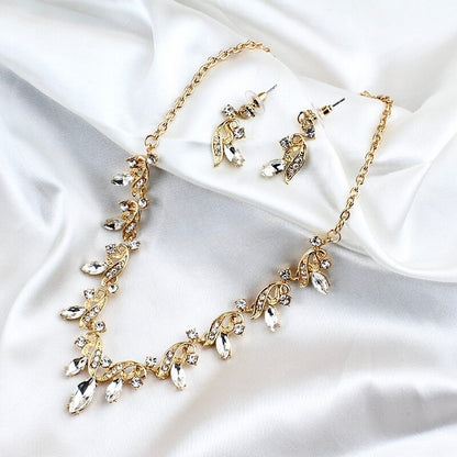 "Iolanda" - Gold Bridal 3-Piece Jewelry Set With Tiara