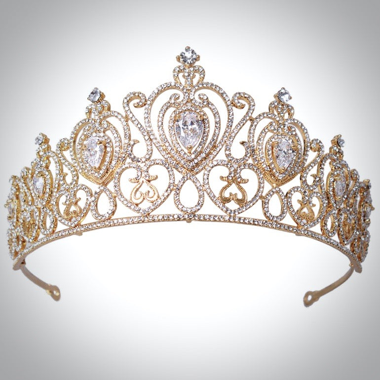 Roma - Cubic Zirconia Bridal Tiara - Available in Silver and Gold