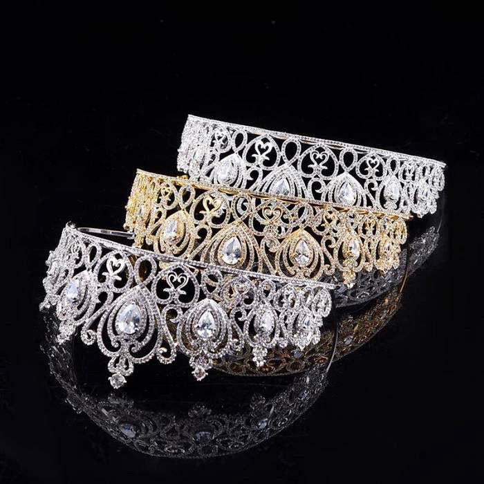 Roma - Cubic Zirconia Bridal Tiara - Available in Silver and Gold