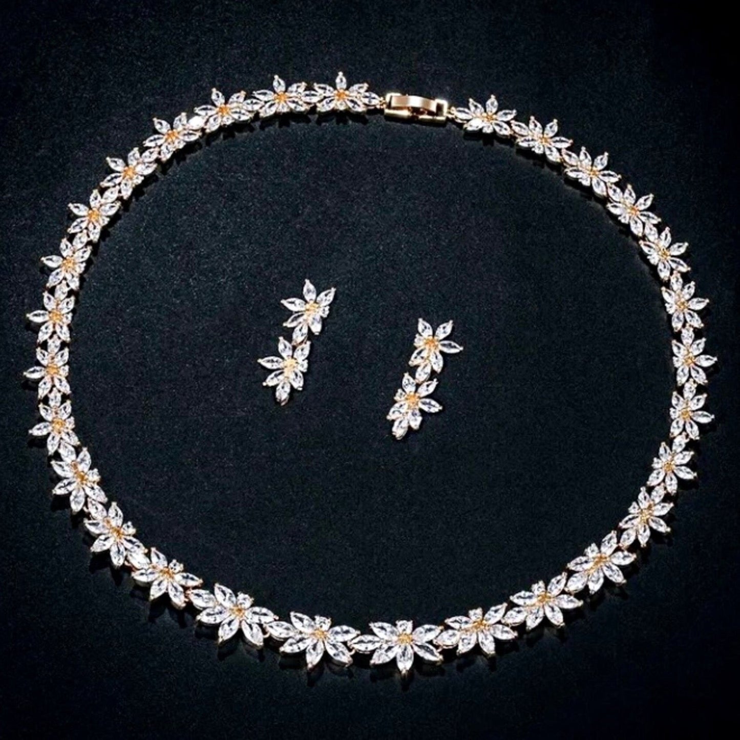 Heather - Cubic Zirconia Bridal Jewelry Set - Available in Silver and Gold
