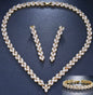 "Harmony" - Cubic Zirconia Bridal Three-Piece Jewelry Set - Available in Silver and Gold