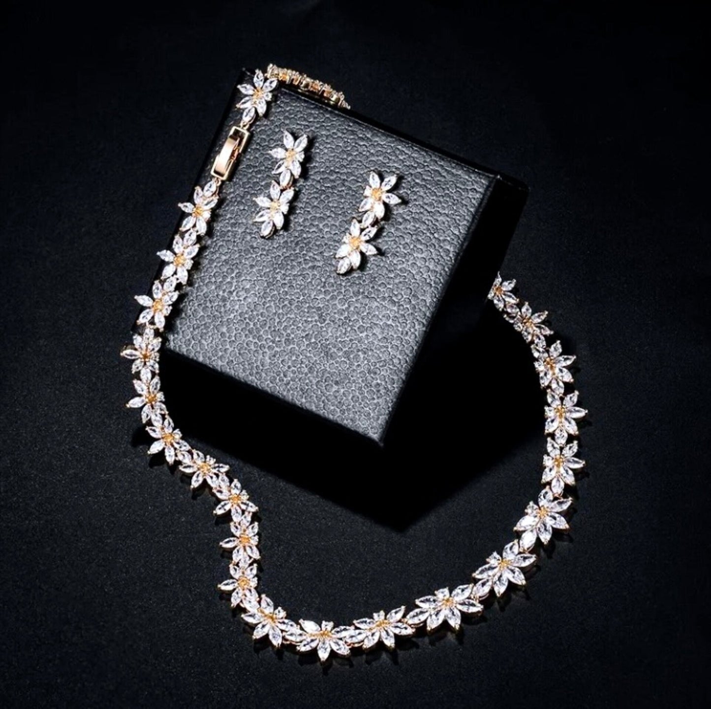 Heather - Cubic Zirconia Bridal Jewelry Set - Available in Silver and Gold