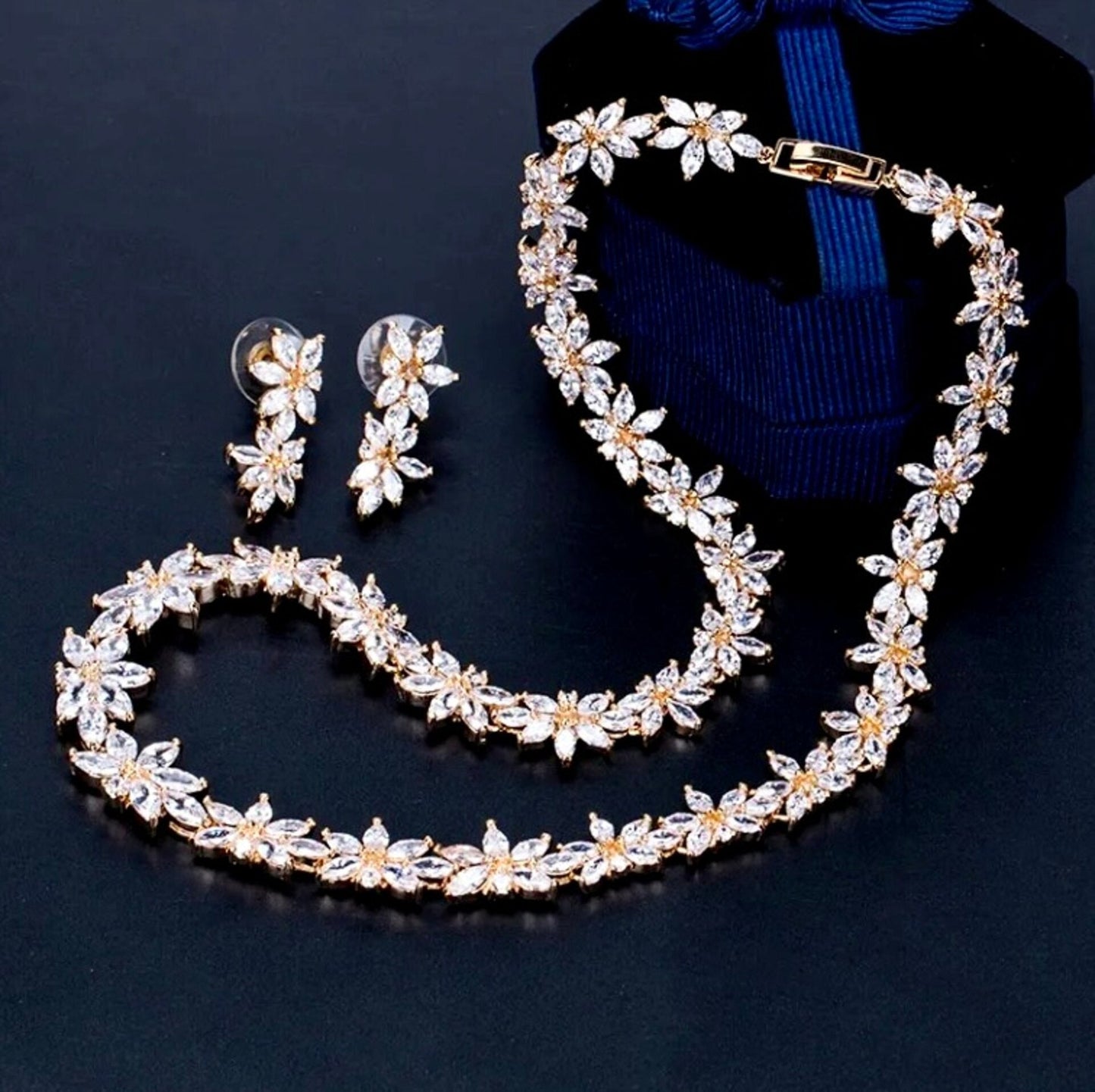Heather - Cubic Zirconia Bridal Jewelry Set - Available in Silver and Gold