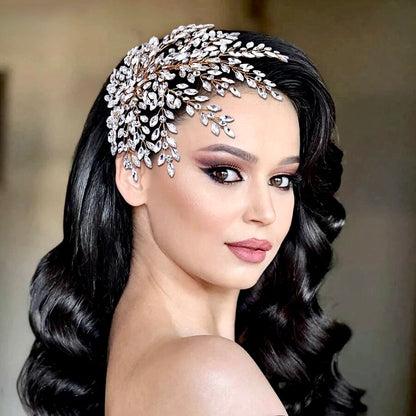 Olena - Crystal Bridal Hair Accessory Headdress - Available in Silver and Gold