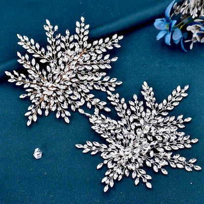 Olena - Crystal Bridal Hair Accessory Headdress - Available in Silver and Gold