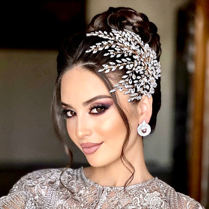 Olena - Crystal Bridal Hair Accessory Headdress - Available in Silver and Gold