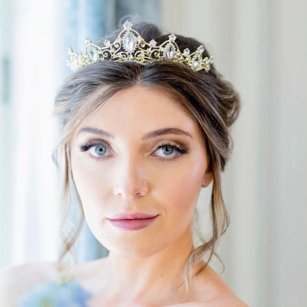 Ashlyn - Gold Crystal Bridal Tiara