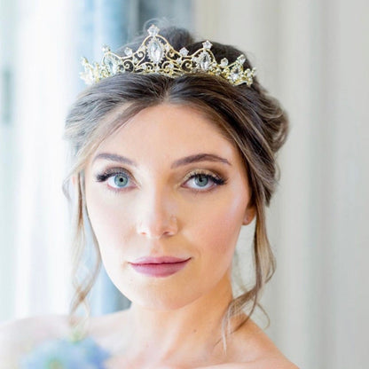 Ashlyn - Gold Crystal Bridal Tiara
