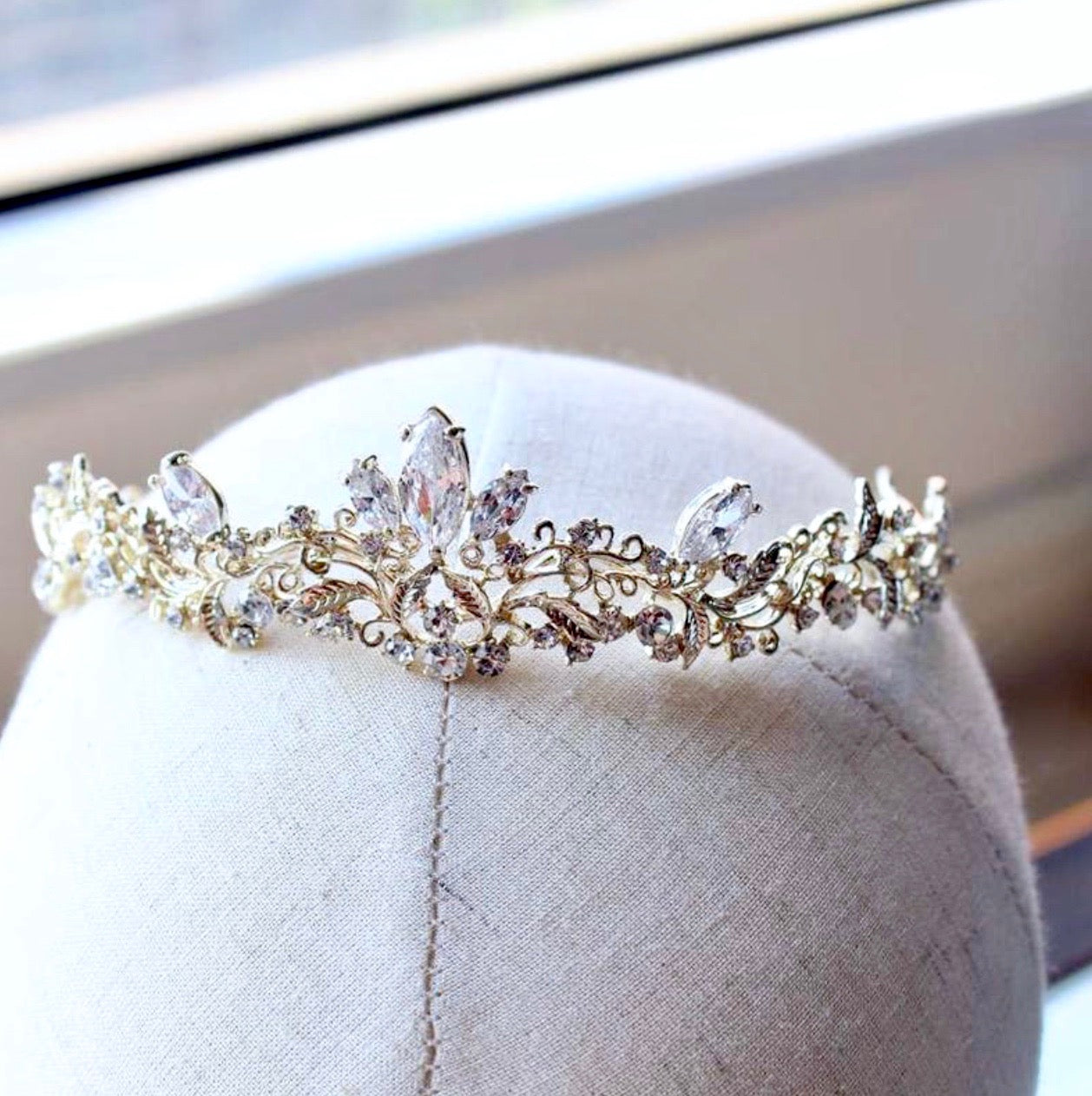 Callie - Gold Crystal Bridal Tiara