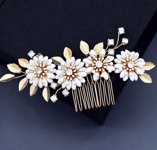 "Aysha" - Bohemian Gold Bridal Hair Comb