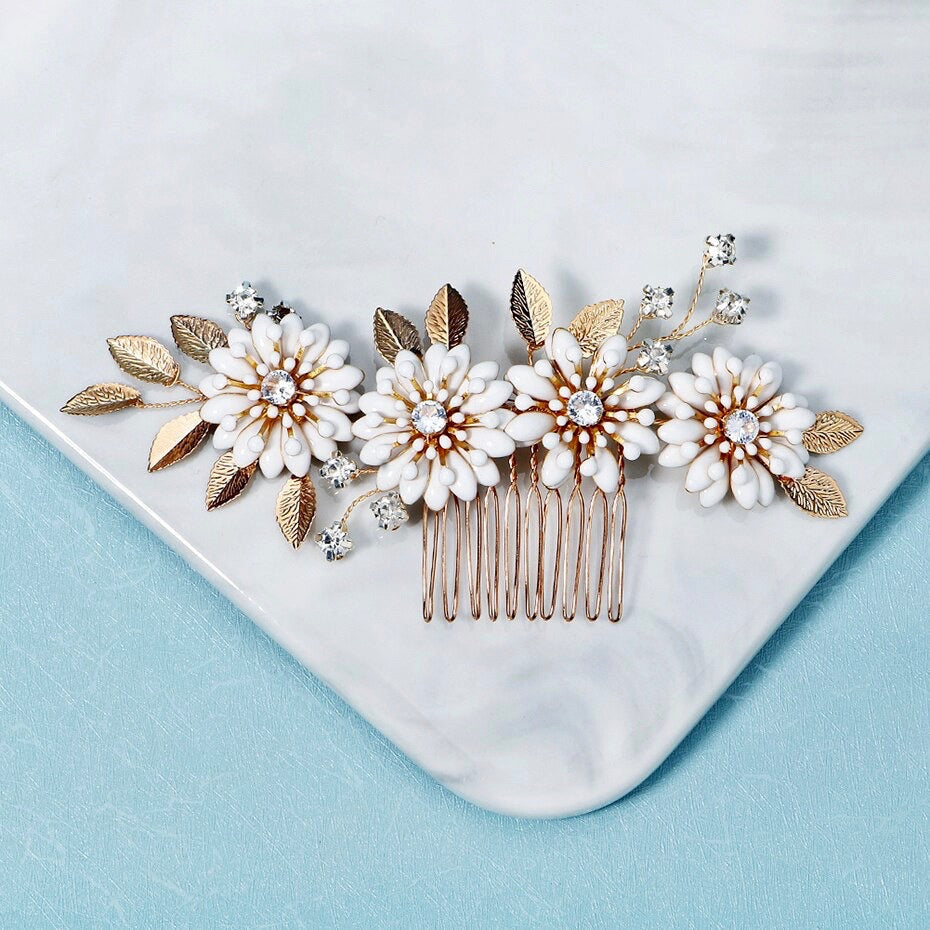 "Aysha" - Bohemian Gold Bridal Hair Comb