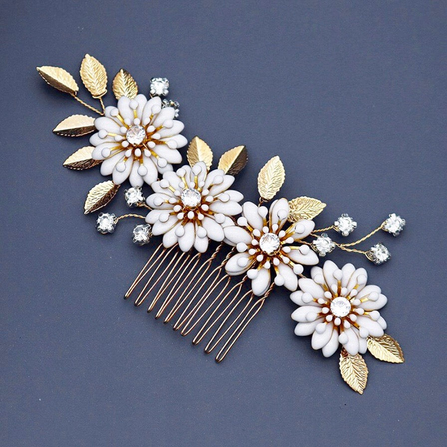"Aysha" - Bohemian Gold Bridal Hair Comb